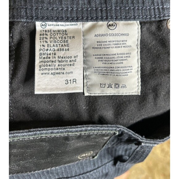 AG Adriano Goldschmied Tellis Pants Modern Slim Black Color Textured Stripes 31 - Picture 6 of 6